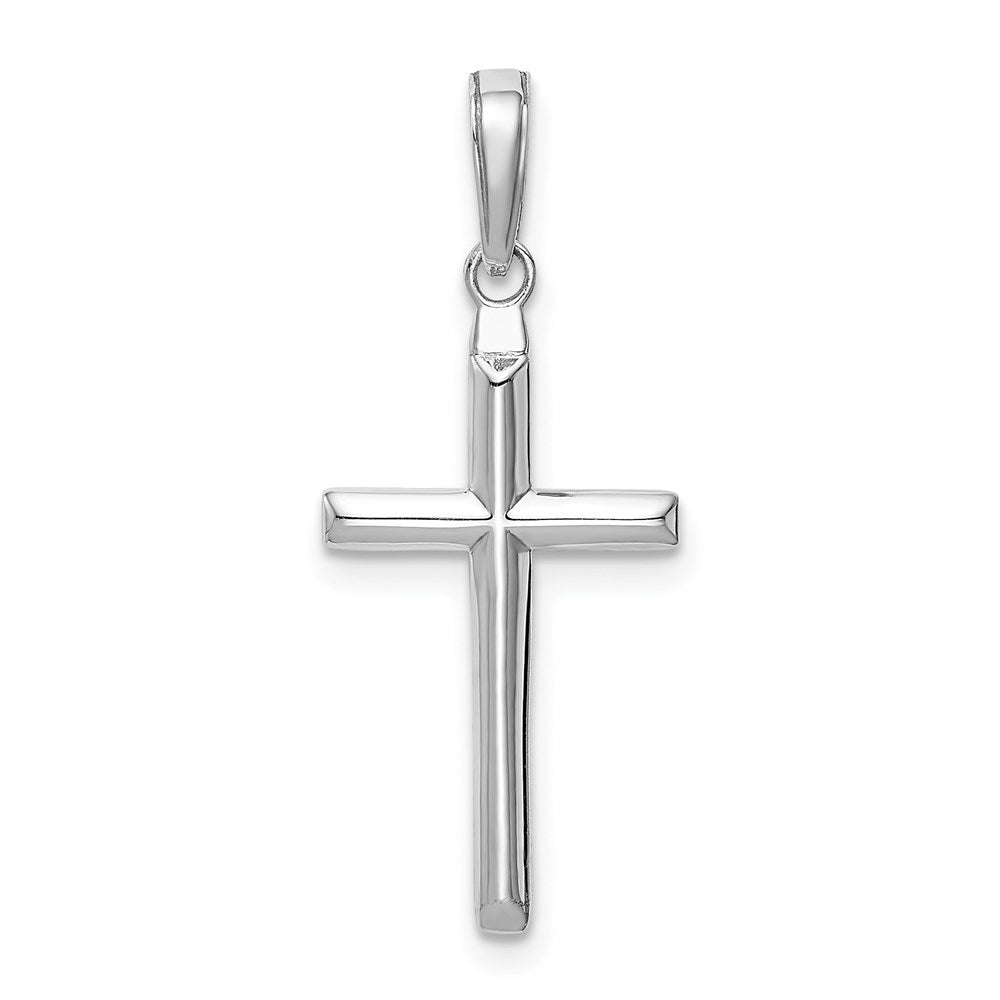 14K Weißgold Wendbar Lateinisch Kreuz Anhänger