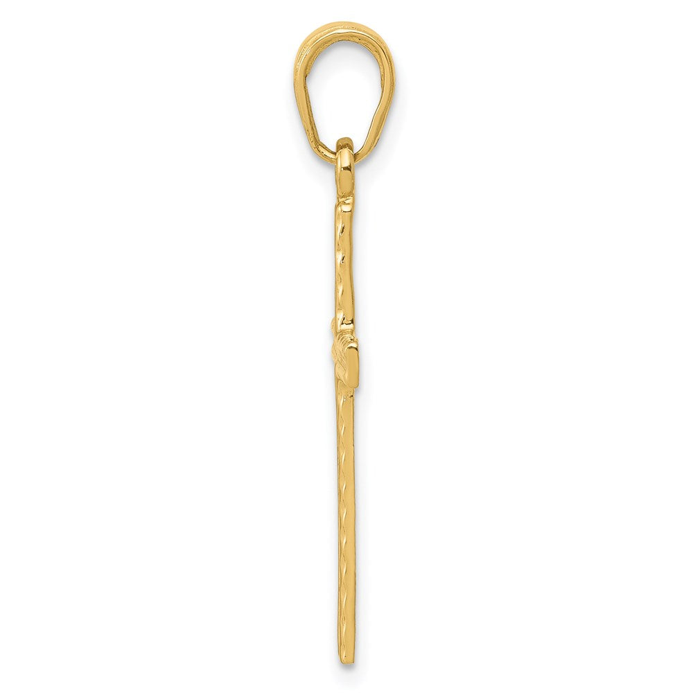 14K Gelbgold Lateinisch Kreuz Anhänger