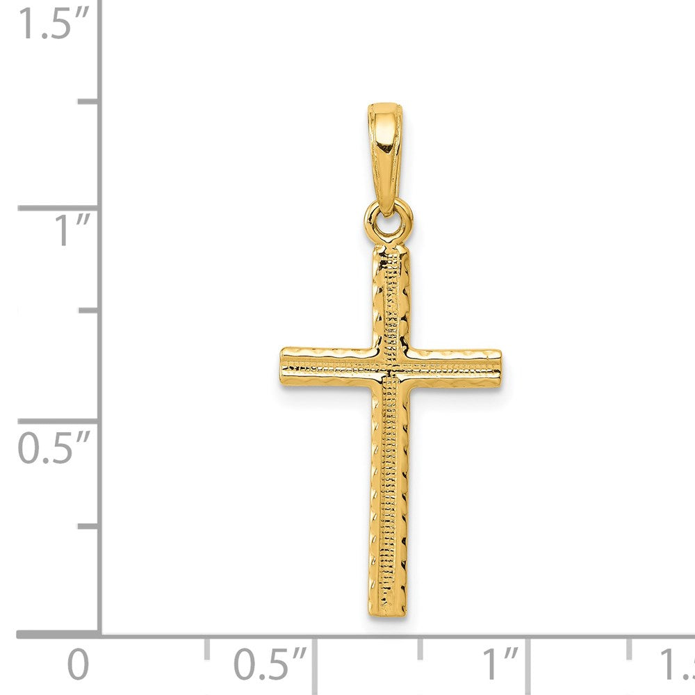 14K Gelbgold Lateinisch Kreuz Anhänger
