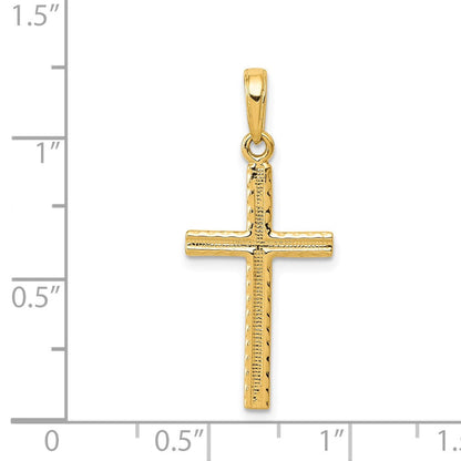 14K Gelbgold Lateinisch Kreuz Anhänger