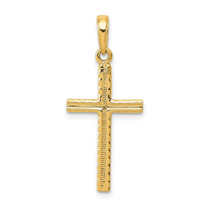 14K Gelbgold Lateinisch Kreuz Anhänger