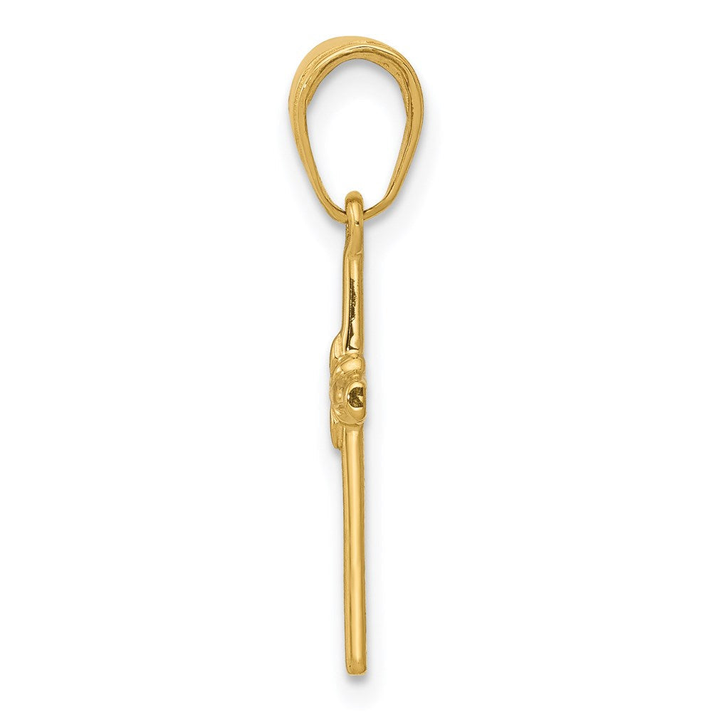 14K Gelbgold Poliert Kreuz Charm