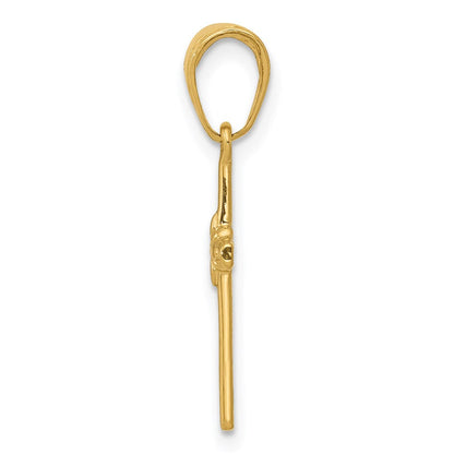 14K Gelbgold Poliert Kreuz Charm