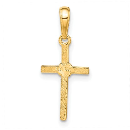 14K Gelbgold Poliert Kreuz Charm