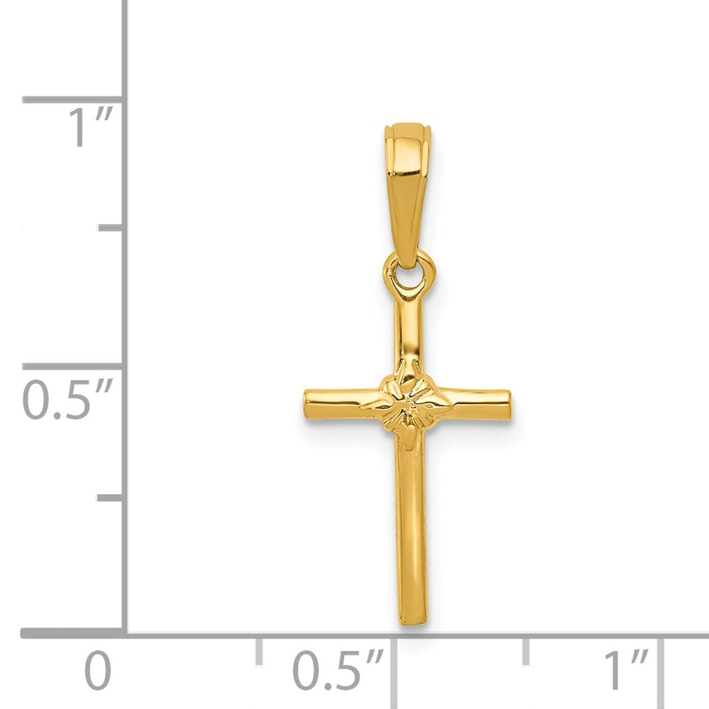 14K Gelbgold Poliert Kreuz Charm