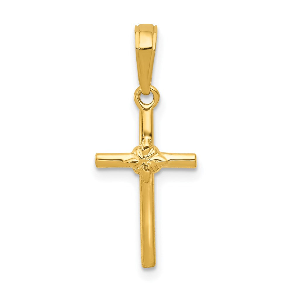 14K Gelbgold Poliert Kreuz Charm