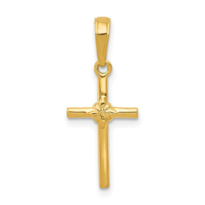 14K Gelbgold Poliert Kreuz Charm