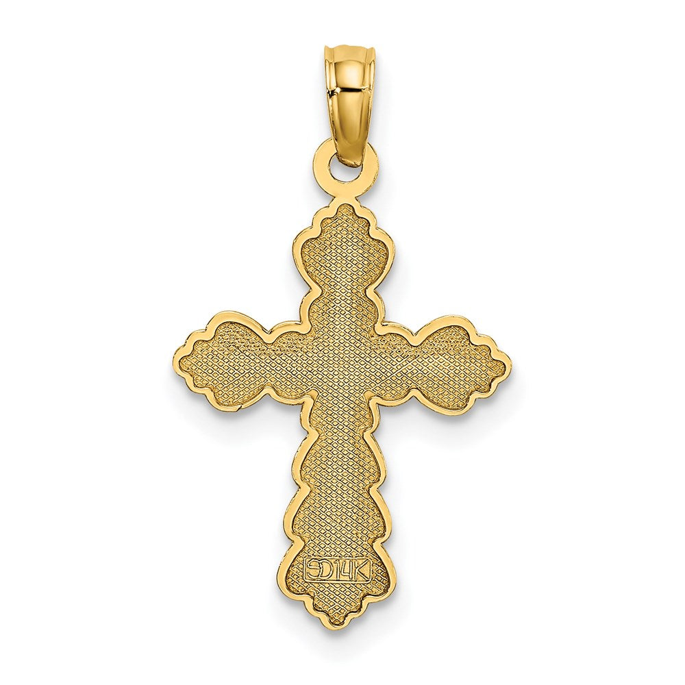 14K Gelbgold Gewellt Kreuz Charm