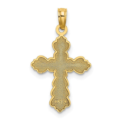 14K Gelbgold Gewellt Kreuz Charm