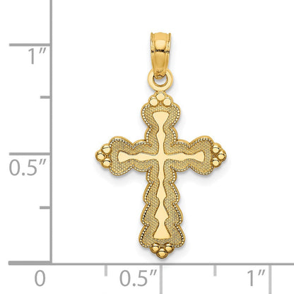 14K Gelbgold Gewellt Kreuz Charm