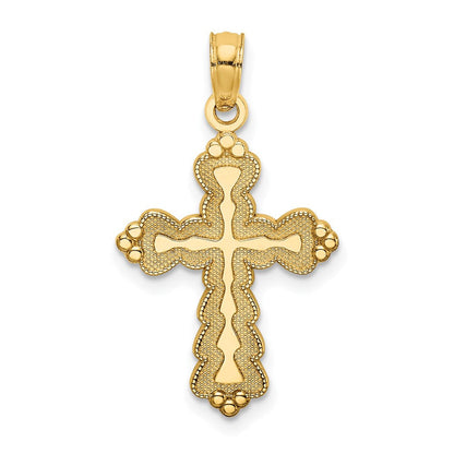 14K Gelbgold Gewellt Kreuz Charm