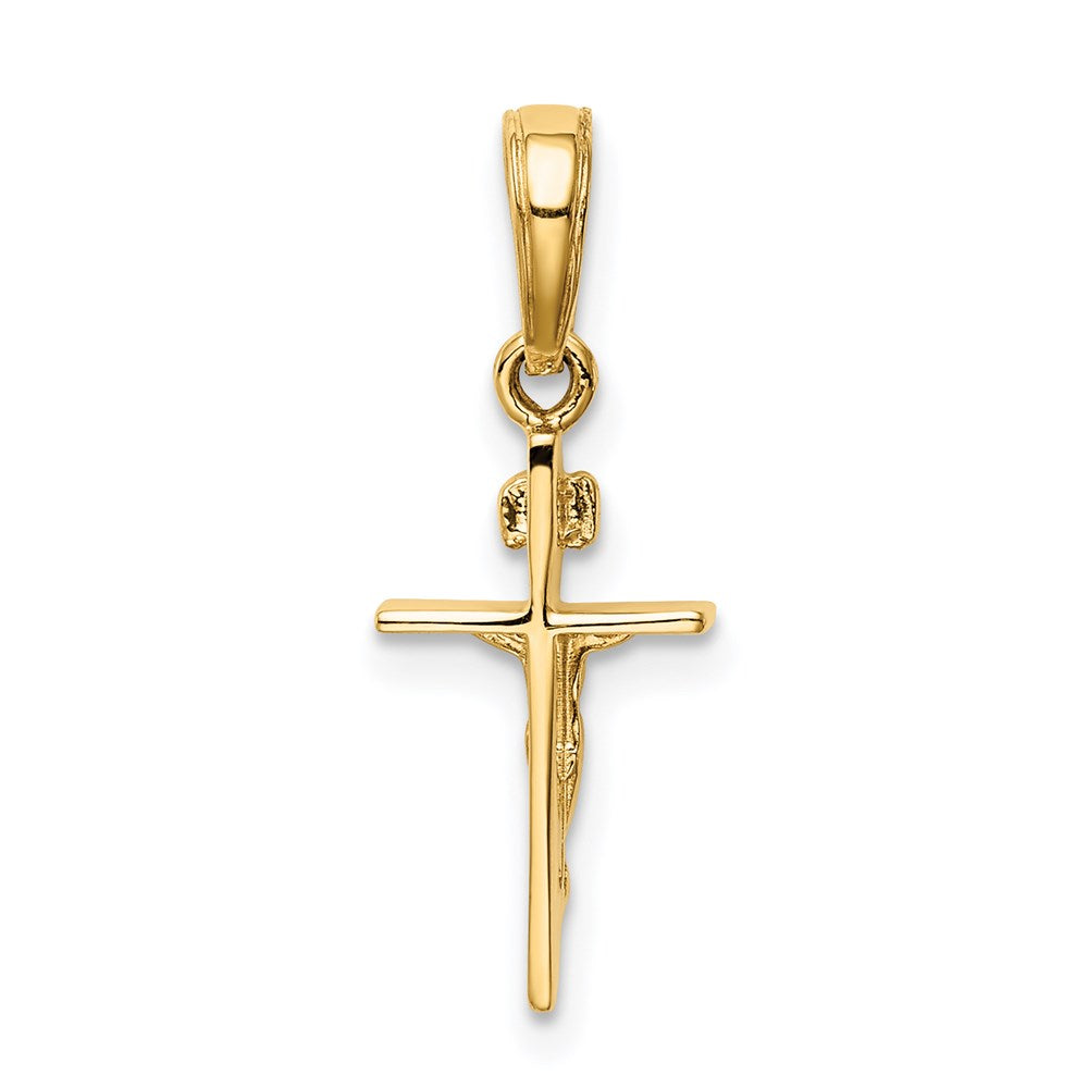 14K Gelbgold Klein Inri Kruzifix Anhänger