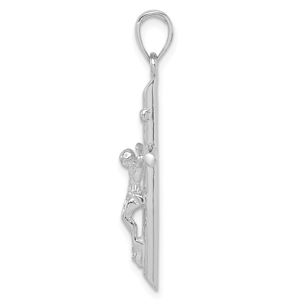 14K Weißgold INRI-Kruzifix-Anhänger
