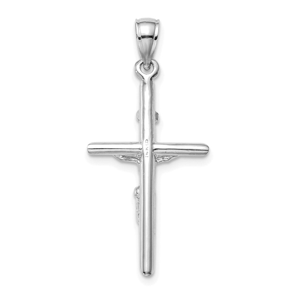 14K Weißgold INRI-Kruzifix-Anhänger