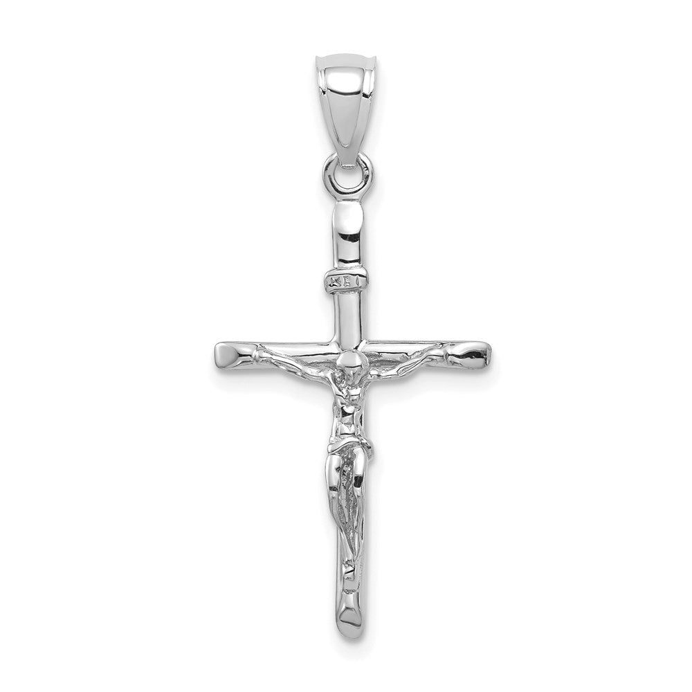14K Weißgold INRI-Kruzifix-Anhänger