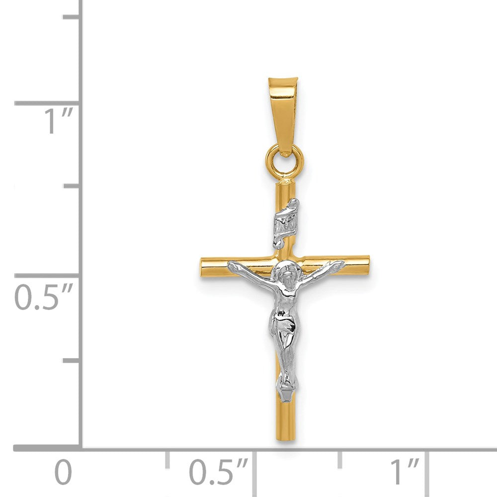 14K Bicolor Gold INRI Kruzifix-Anhänger