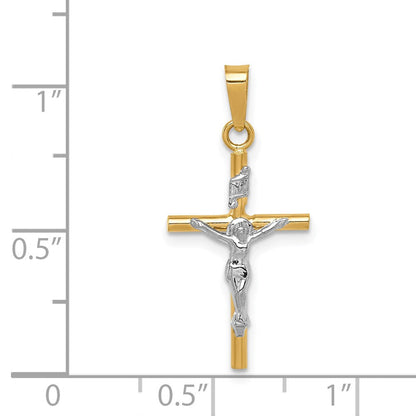 14K Bicolor Gold INRI Kruzifix-Anhänger