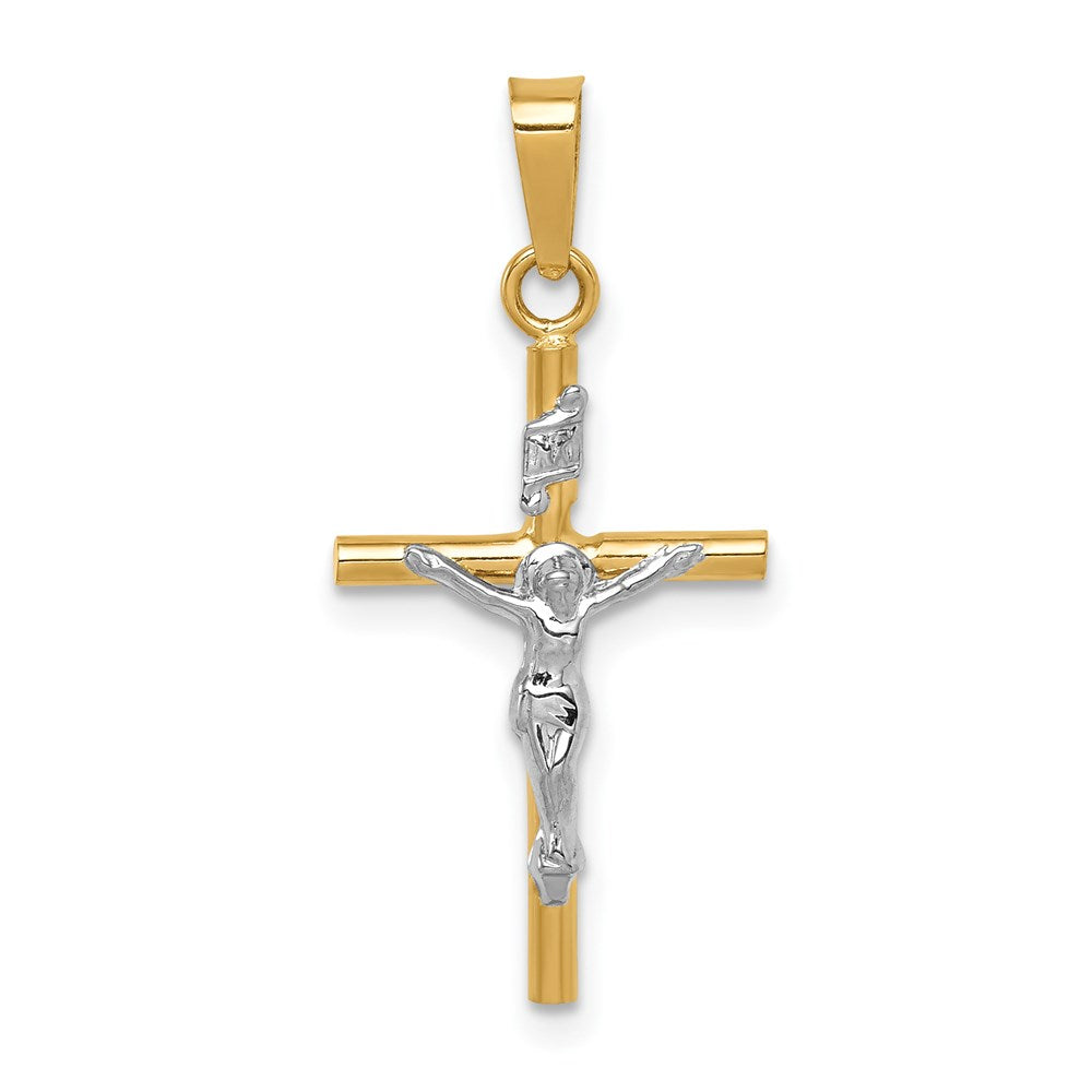 14K Bicolor Gold INRI Kruzifix-Anhänger