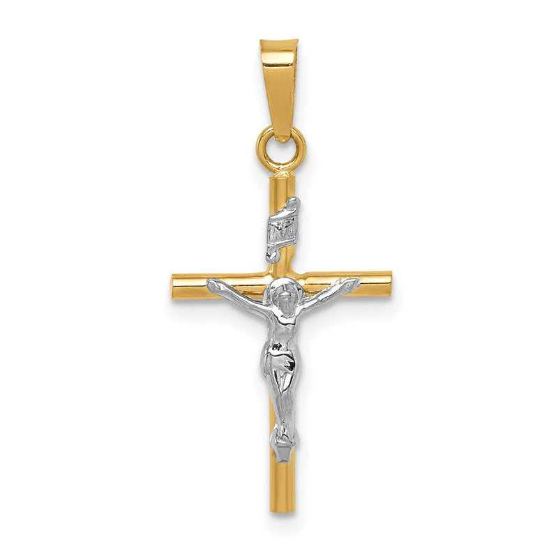 14K Bicolor Gold INRI Kruzifix-Anhänger