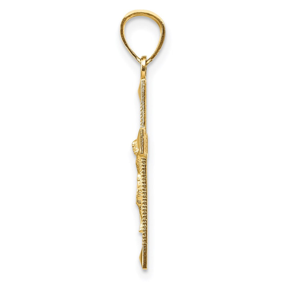 14K Gelbgold Diamantiert Kruzifix Anhänger