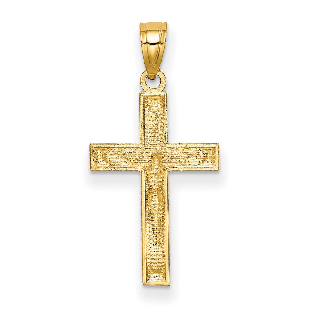 14K Gelbgold Diamantiert Kruzifix Anhänger