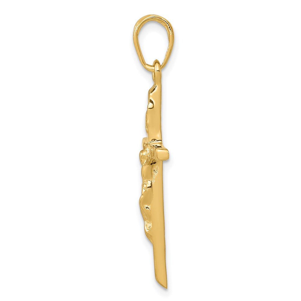 14K Gelbgold Kruzifix-Anhänger