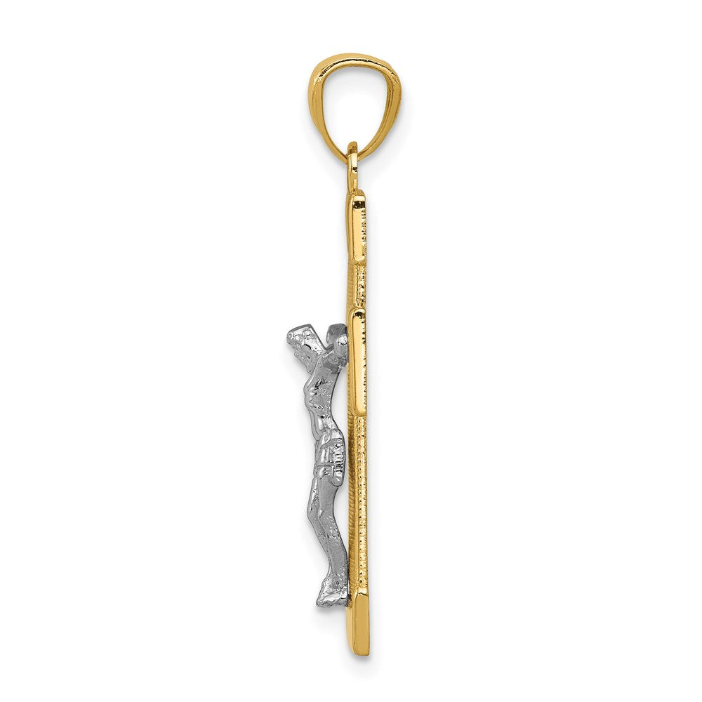 14K Bicolor Gold Kruzifix-Anhänger