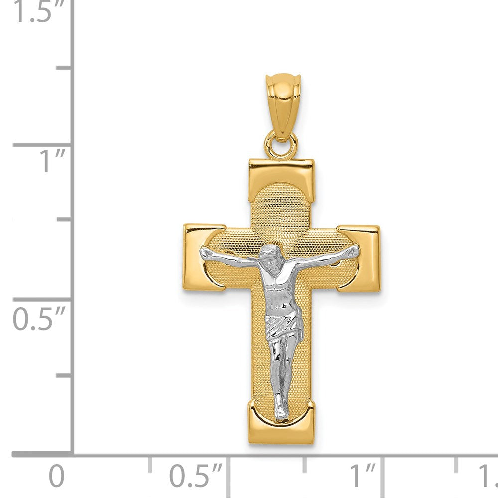 14K Bicolor Gold Kruzifix-Anhänger