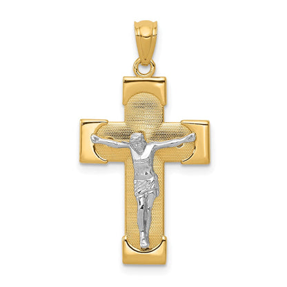 14K Bicolor Gold Kruzifix-Anhänger