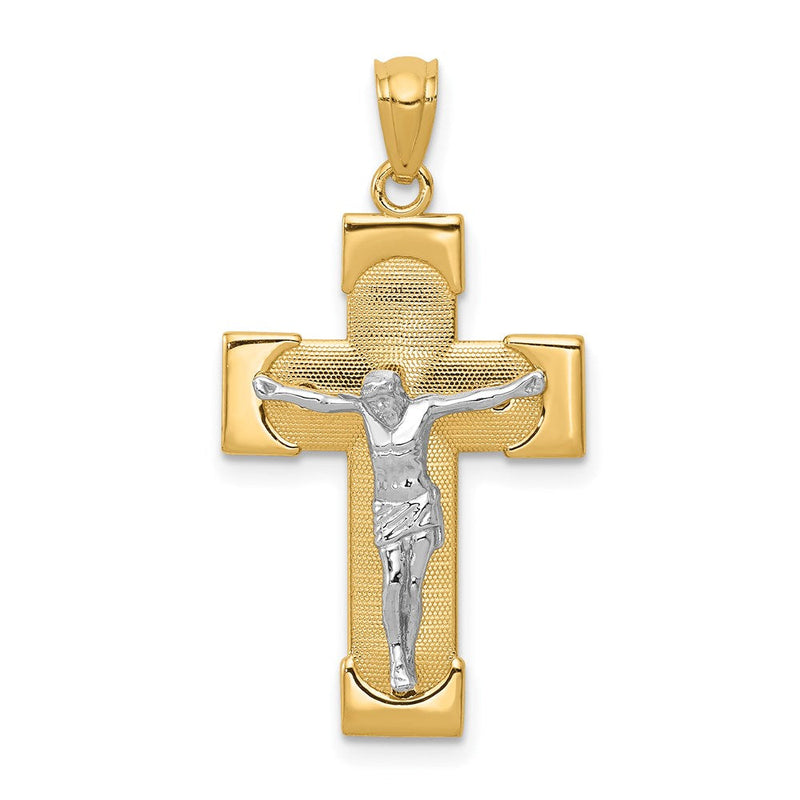 14K Bicolor Gold Kruzifix-Anhänger