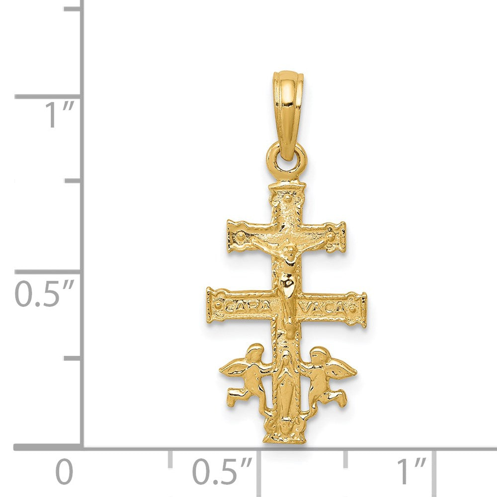 14K Gelbgold Cara Vaca Kruzifix Anhänger
