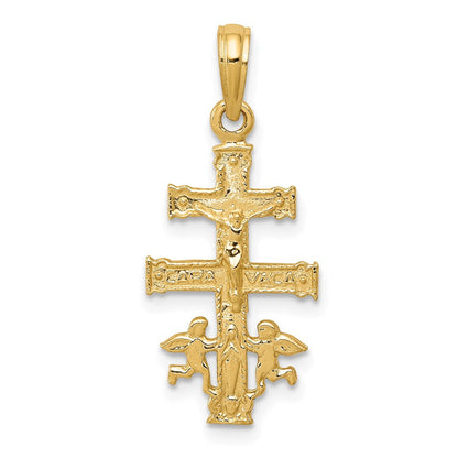 14K Gelbgold Cara Vaca Kruzifix Anhänger