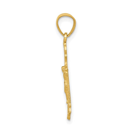 14K Gelbgold Klein Kruzifix Charm