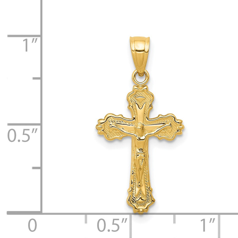 14K Gelbgold Klein Kruzifix Charm