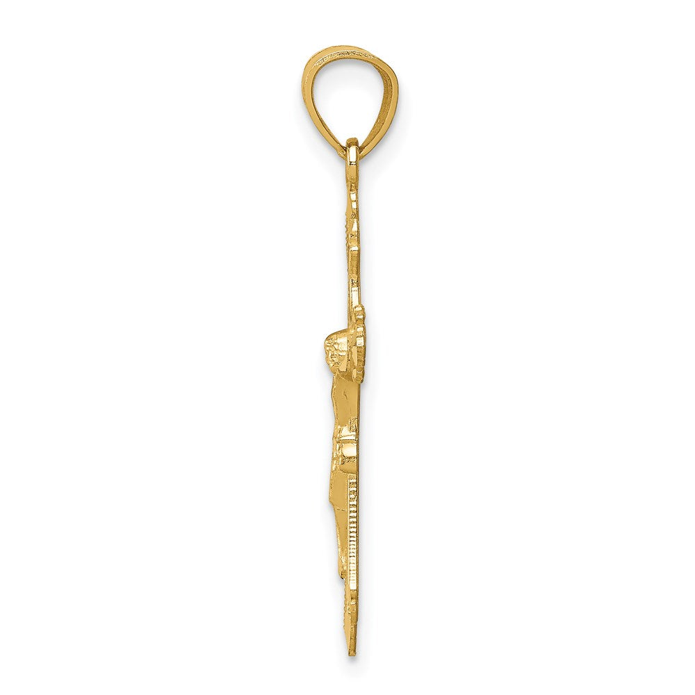 14K Gelbgold Diamantiert Kruzifix Anhänger