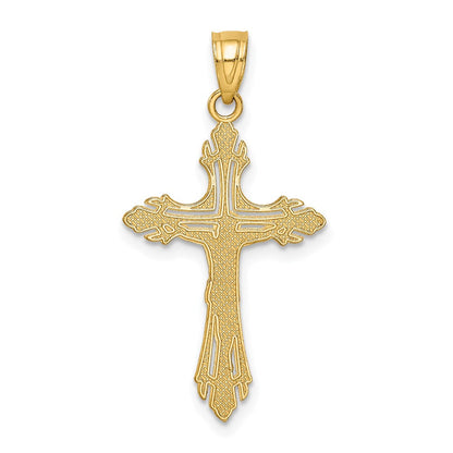 14K Gelbgold Diamantiert Kruzifix Anhänger