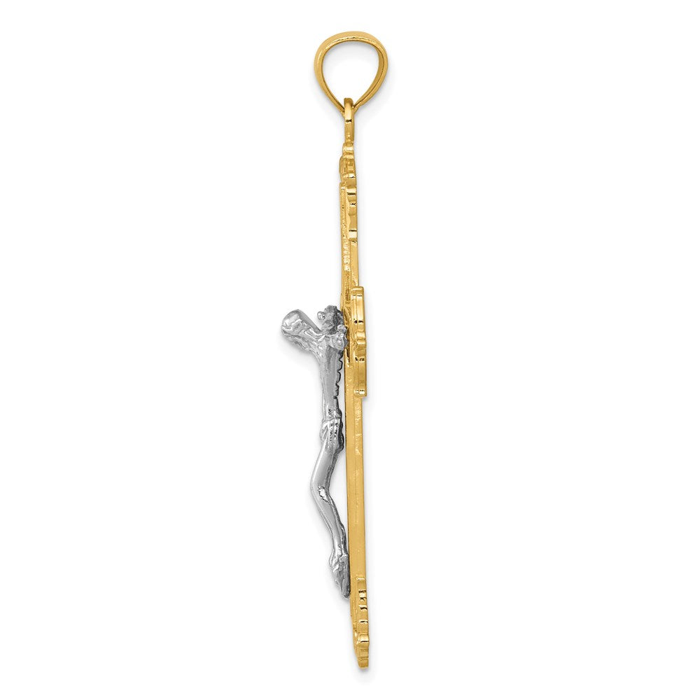 14K Bicolor Gold Kruzifix-Anhänger