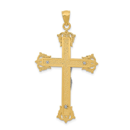 14K Bicolor Gold Kruzifix-Anhänger