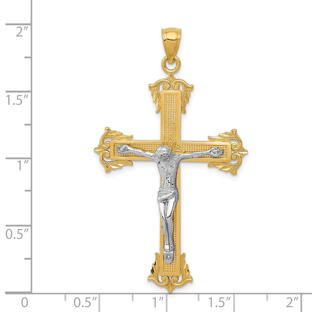 14K Bicolor Gold Kruzifix-Anhänger