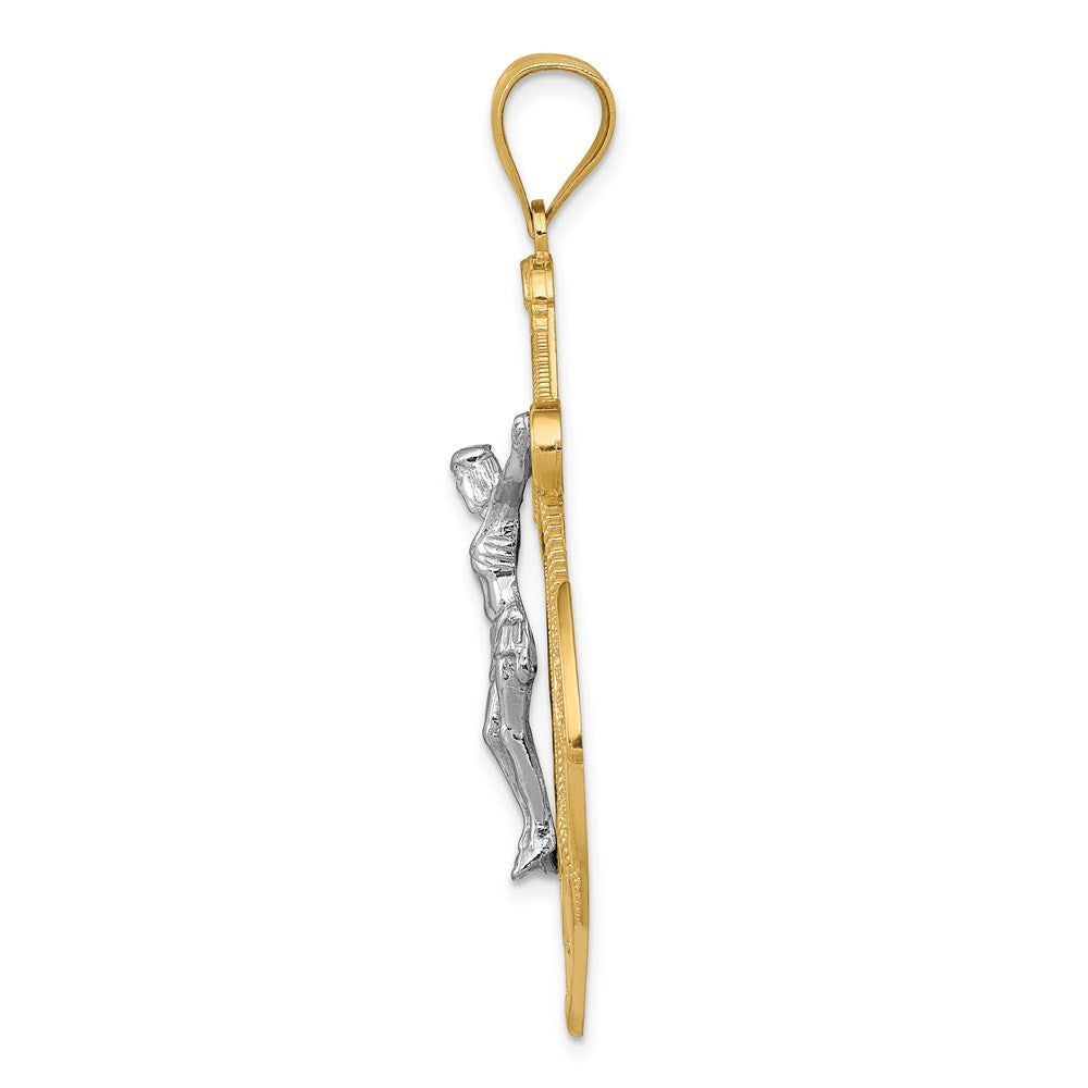 14K Bicolor-Gold Mariner-Kreuz-Anhänger
