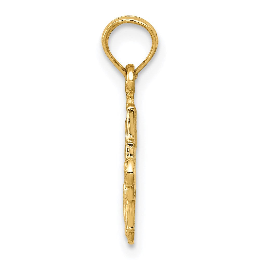 14K Gelbgold Miniature Vier Way Medaille Anhänger