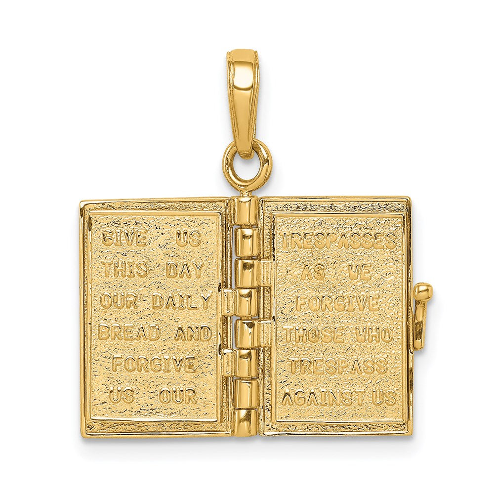 14K Gelbgold 3d Lord Gebet Bible Anhänger