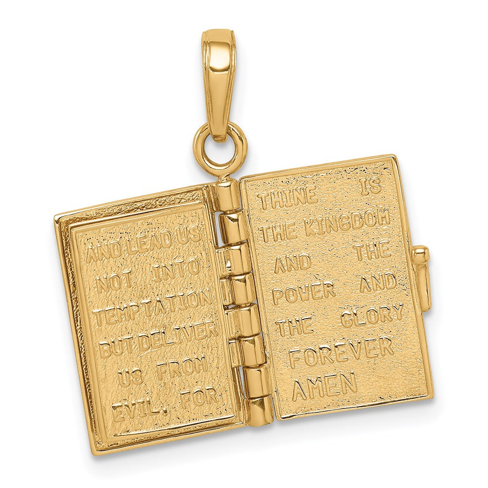 14K Gelbgold 3d Lord Gebet Bible Anhänger
