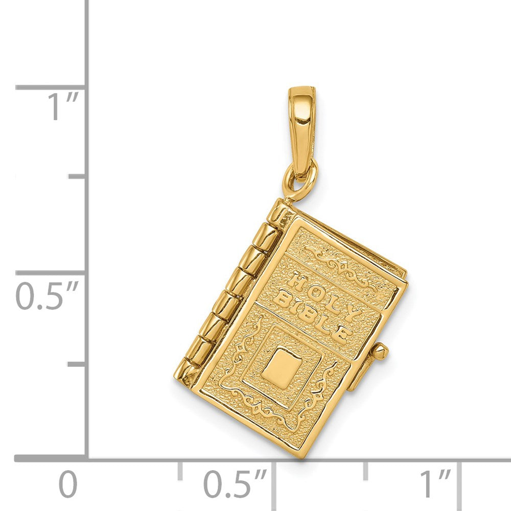 14K Gelbgold 3d Lord Gebet Bible Anhänger