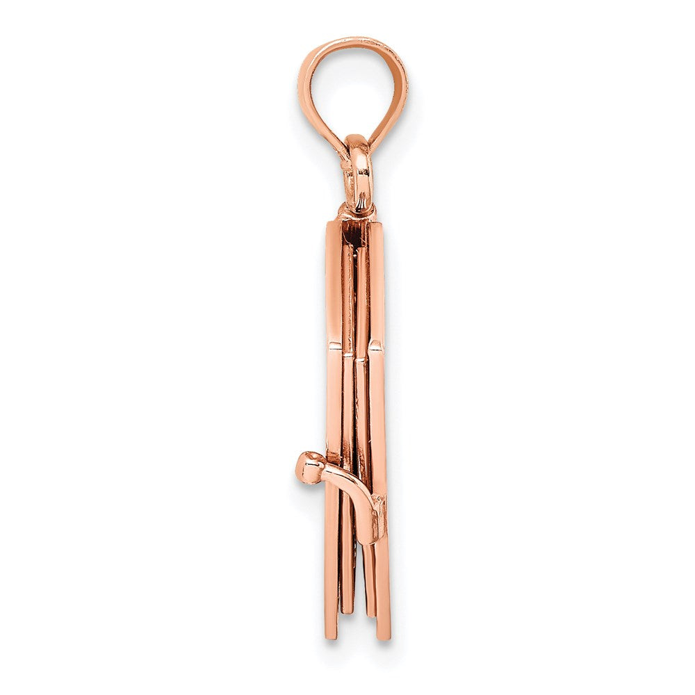 14K Roségold 3-d Heilig Bible mit Lord Gebet Beweglich Charm