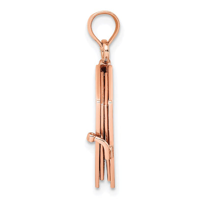 14K Roségold 3-d Heilig Bible mit Lord Gebet Beweglich Charm