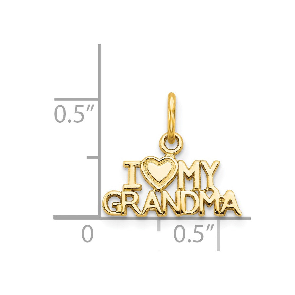 14K Gelbgold I Herz My Oma Charm