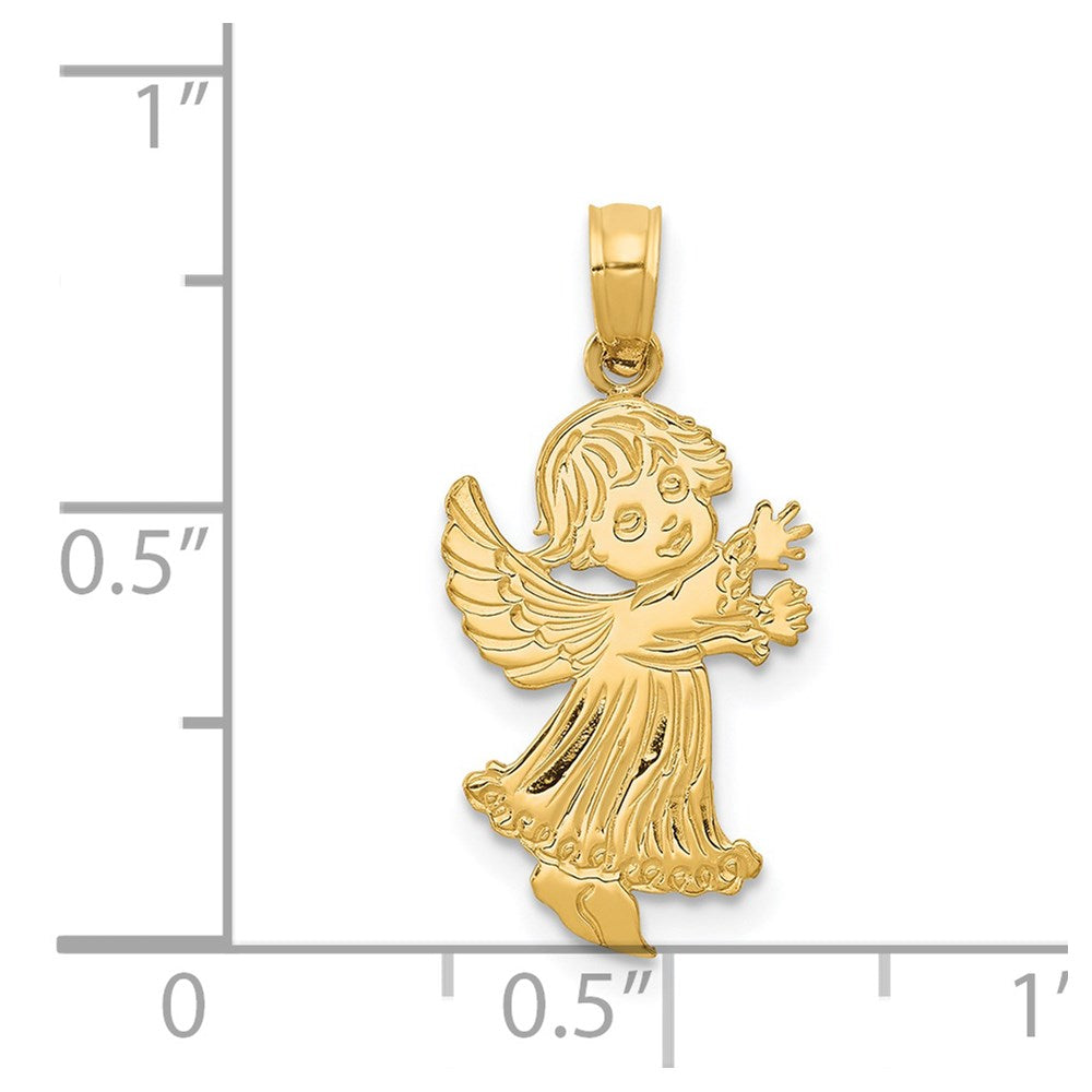 14K Gelbgold Engel Anhänger