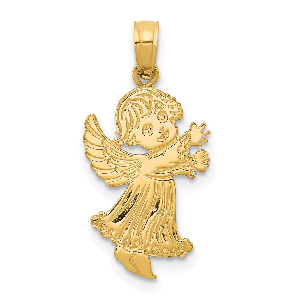 14K Gelbgold Engel Anhänger