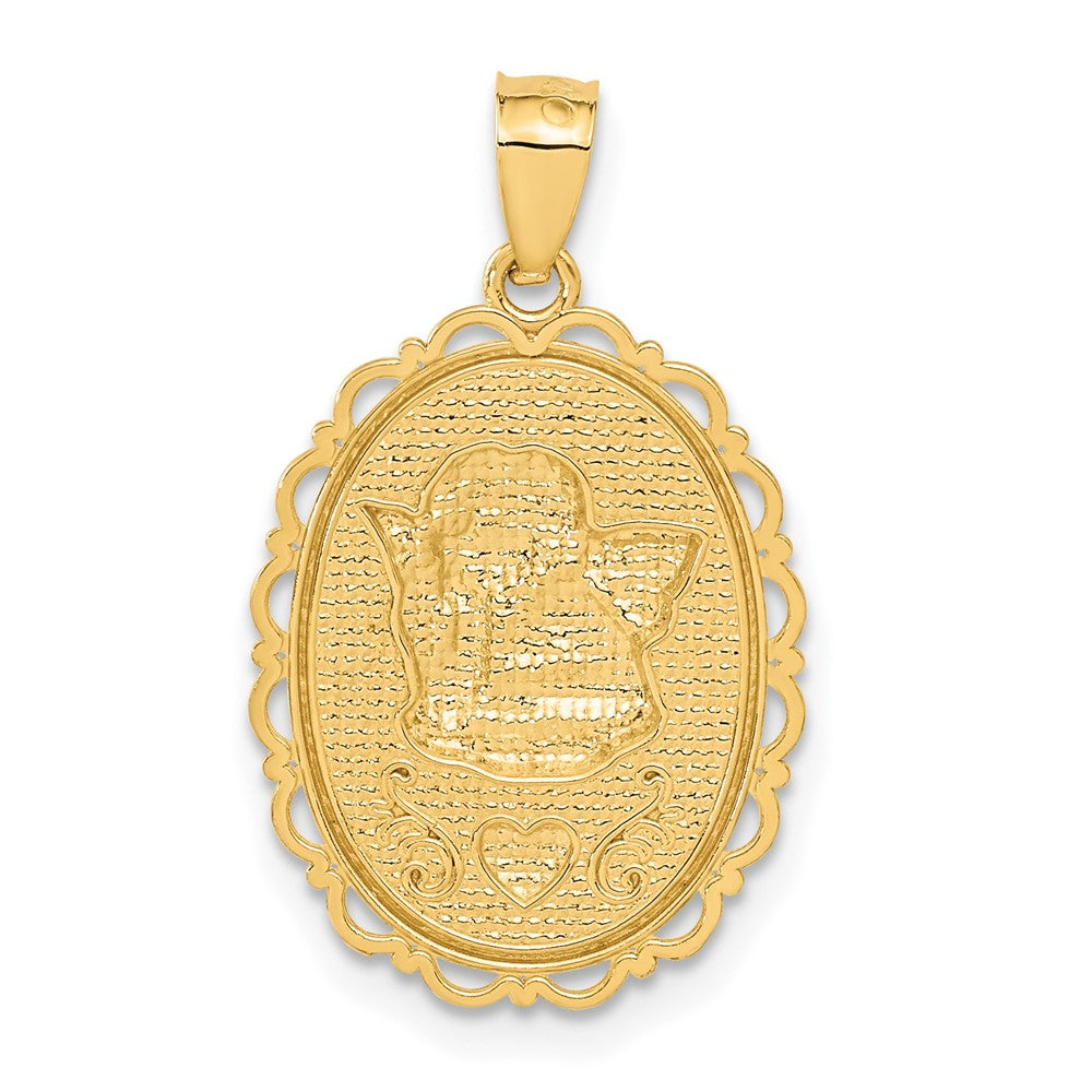14K Gelb- und Rhodiumgold Anhänger "Engel" mit Rhodium